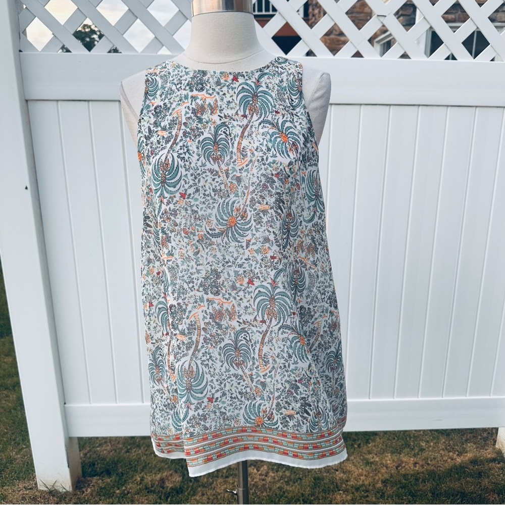 Max Studio Sleeveless Top w/Fun Tropical Palm Tree Design - Picture 5 of 14